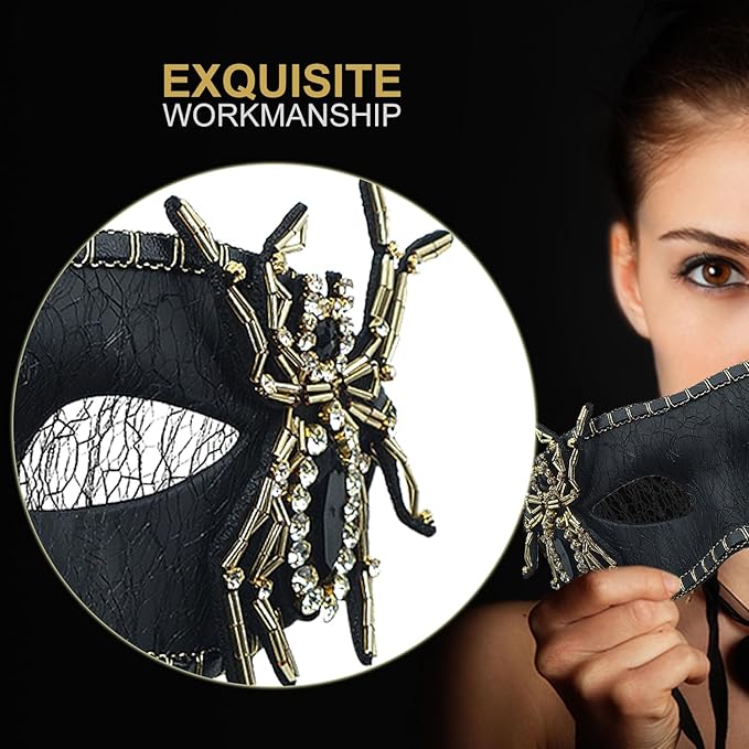 Couple Masquerade Mask for Women Men Shiny Venetian Mask Halloween Mask for Party Prom Ball Costume Lace Masks