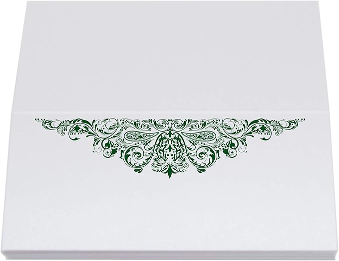 Paisley Place Cards, Hunter Green (Choose Color), Set of 25, Pre-cut and Scored - Wedding, Party, Dinner, and Special Events - Made in the USA