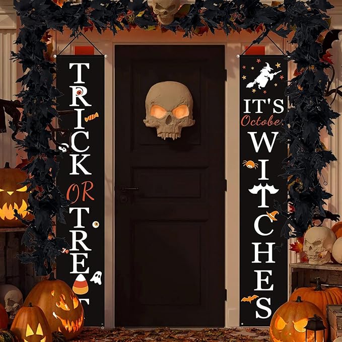 2 Pack Halloween Garlands Fall-Decor Maple Leaf, 6ft Foliage Mantle Vine Artificial Fall-Decorations for Home Fireplace Mantle Front Door Decor(Black)