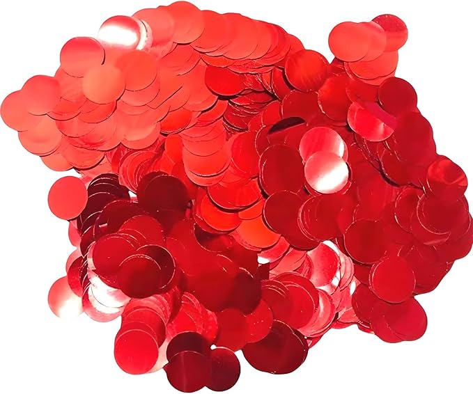 Red Table Confetti 0.59 inch Metallic Foil Confetti for Wedding Birthday Party Confetti Decoration (2.12 oz /1 pack)