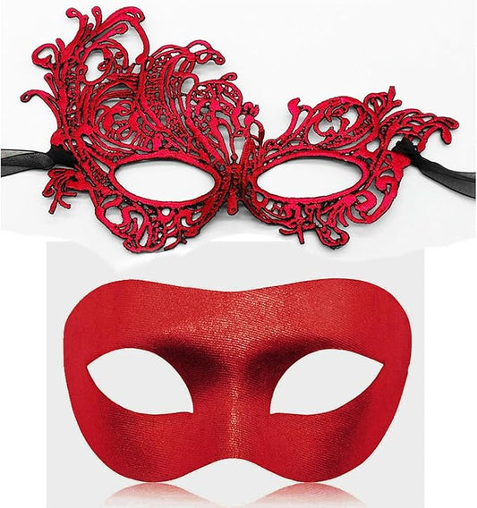Couple Masquerade Mask for Women Men Shiny Venetian Mask Halloween Mask for Party Prom Ball Costume Lace Masks