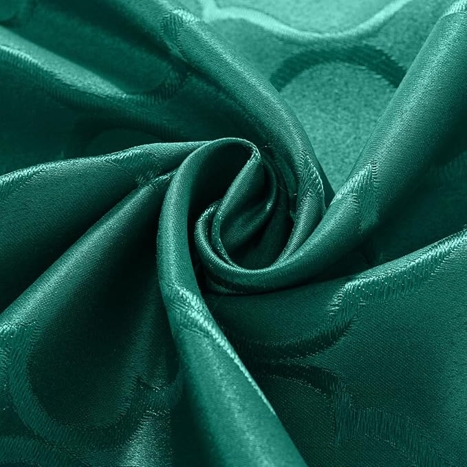 SASTYBALE Rectangular Tablecloth Square 52 x 52 Inch Jacquard Elegance Pattern Table Cloth, Spill-Proof Washable Damask Fabric Table Cover for Kitchen Dinning, Holiday,Parties, Xmas, Green