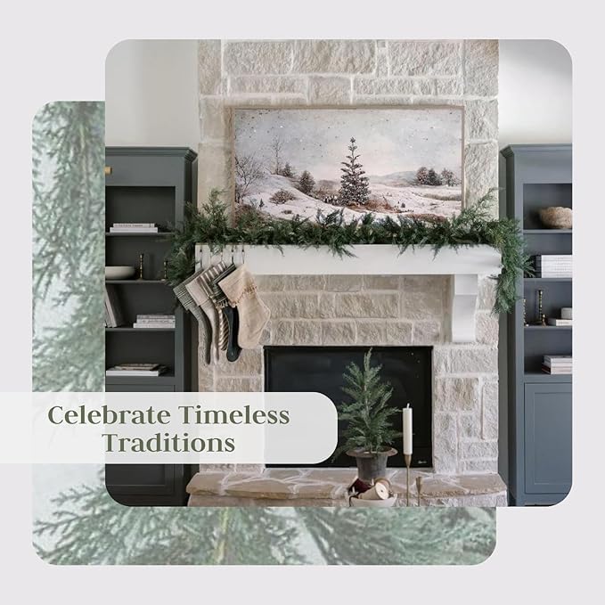 CG Hunter Holiday Collection Cedar Garland, Premium Artificial Indoor & Outdoor Cedar 9' Long Christmas Garland, Christmas Decorations and Holiday Greenery