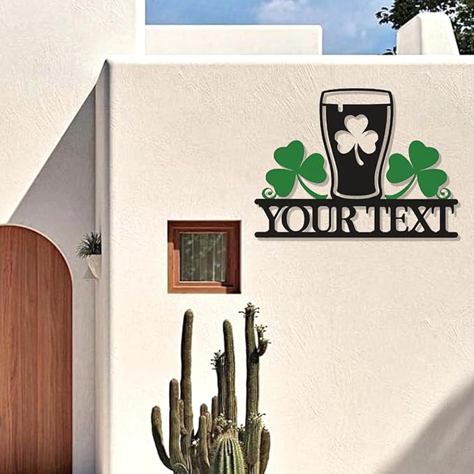 Custom Bar Metal Sign with LED - Personalized Irish Pub Wall Art, Rustic Tavern Plaque for Home Bar, Man Cave, Basement, St. Patrick’s Day Decorations & Gifts for Him, Dad, Grandpa