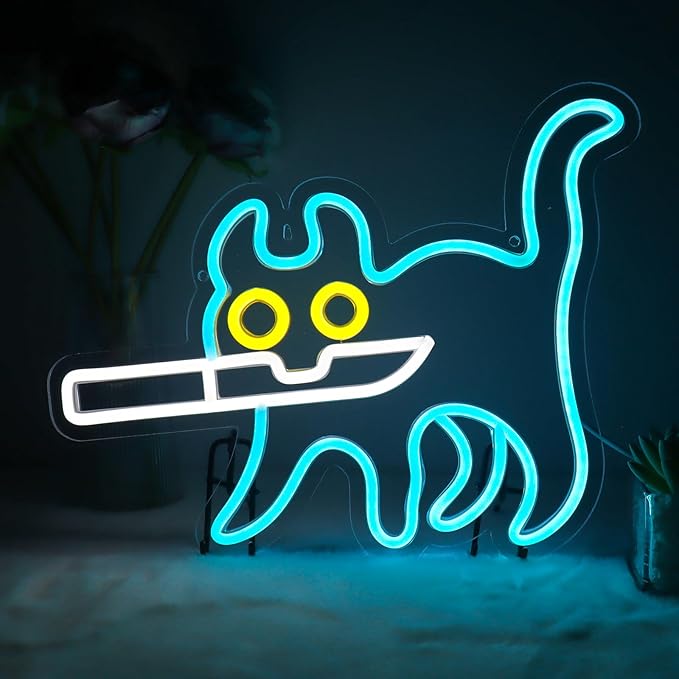 Cat Neon Sign Funny Room Decor Sign Cat Decor For Kitchen Cat Room Decor For Girls Bedroom Home Living Room Gifts For Cat Lovers Kids Night Light