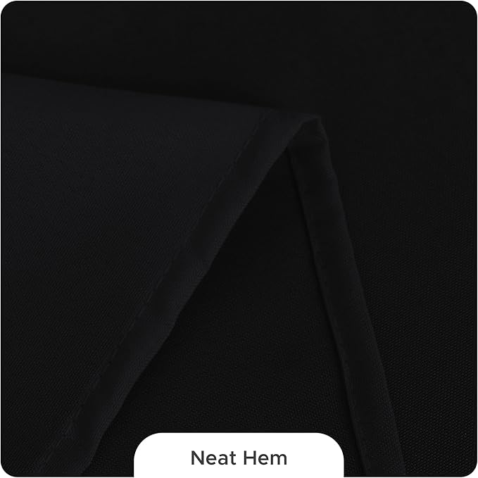 Fitable 8 Pack Round Tablecloths: Stain Resistant Wrinkle Free Circle Table Clothes, Washable Reusable Polyester Table Covers for Wedding Party Birthday Banquet Reception(Black, 70 Inch)