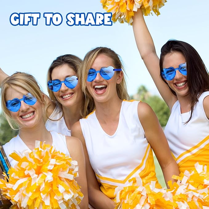 12 Pack Heart Sunglasses for Women Transparent Heart Glasses for Bachelorette Birthday Party Favor Gifts