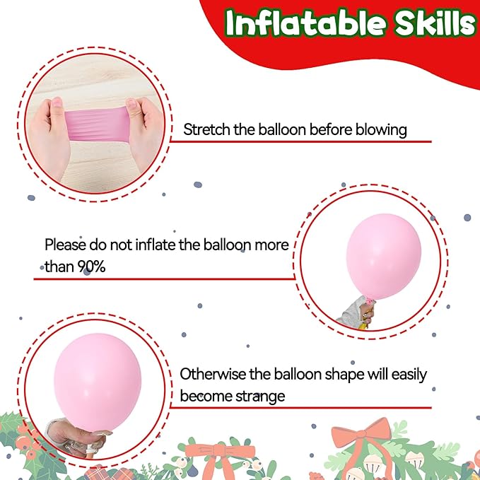 Christmas Balloon Arch Garland Kit,120PCS Christma Pastel Pink Green Balloons, Candy Crutch Gingerbread Foil Ballons for MerryChristmas Party Decorations Party Supply Birthday,Baby Shower