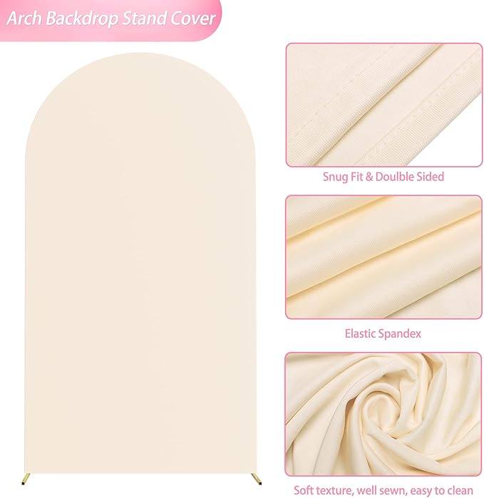 Wokceer 7.2 FT Wedding Arch Backdrop Stand and Arch Cover Metal Arch Stand with Arch Stand Cover for Birthday Party Wedding Ceremony Bridal Baby Shower Event Decor