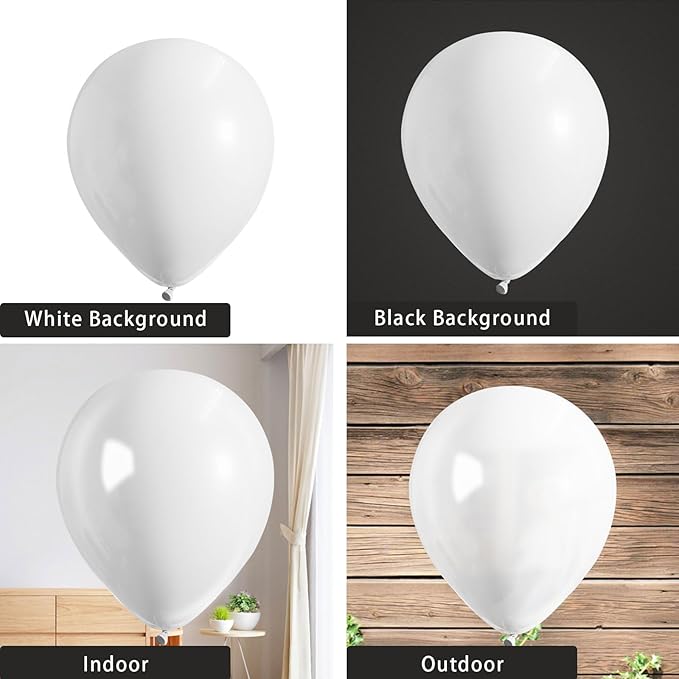 White Balloons 145 pcs Matte Party Decorations Arch Kit Different Sizes of 18 12 10 5 Inch White Balloons for Balloon Garland or Balloon Arch as Birthday Wedding Bridal shower Arch