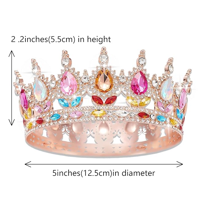Queen Crown Rhinestone Wedding Crowns and Tiaras for Women Costume Party Hair Accessories Princess Birthday Crown Crystal Bridal Crowns