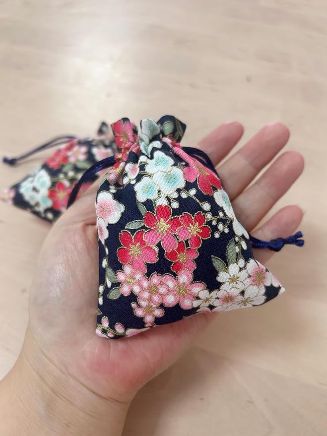 Autupy 20 Pieces 3 x 4 inches Small Floral Drawstring Gift Bags Cotton Jewelry Pouches Sacks for Bridal Shower Birthday Wedding