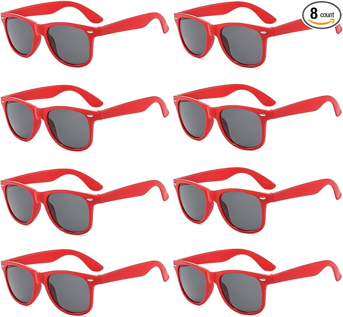 Pibupibu Neon Colors Party Favor Supplies Unisex Sunglasses Pack of 8