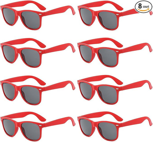 Pibupibu Neon Colors Party Favor Supplies Unisex Sunglasses Pack of 8