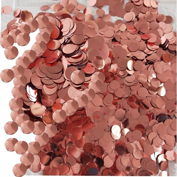 Rose Gold Metallic Foil Confetti for Wedding Birthday Party Decoration (0.59 inch, 2.12 oz /1 pack)