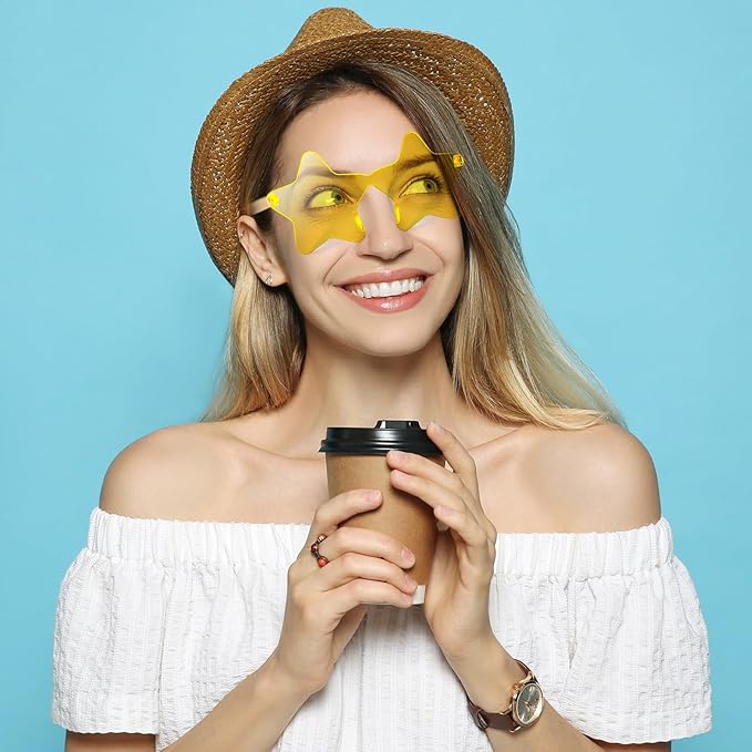 Morcheiong 10/20/30/40 Pack Star Sunglasses Colorful Rimless Sunglasses, Cool Pool Wedding Party Favor Pentagram Glasses