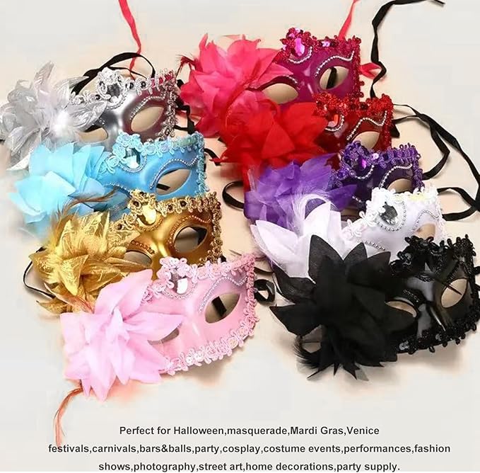 Masquerade Mask for Women Venetian Halloween Carnival Masks for Party Prom Ball
