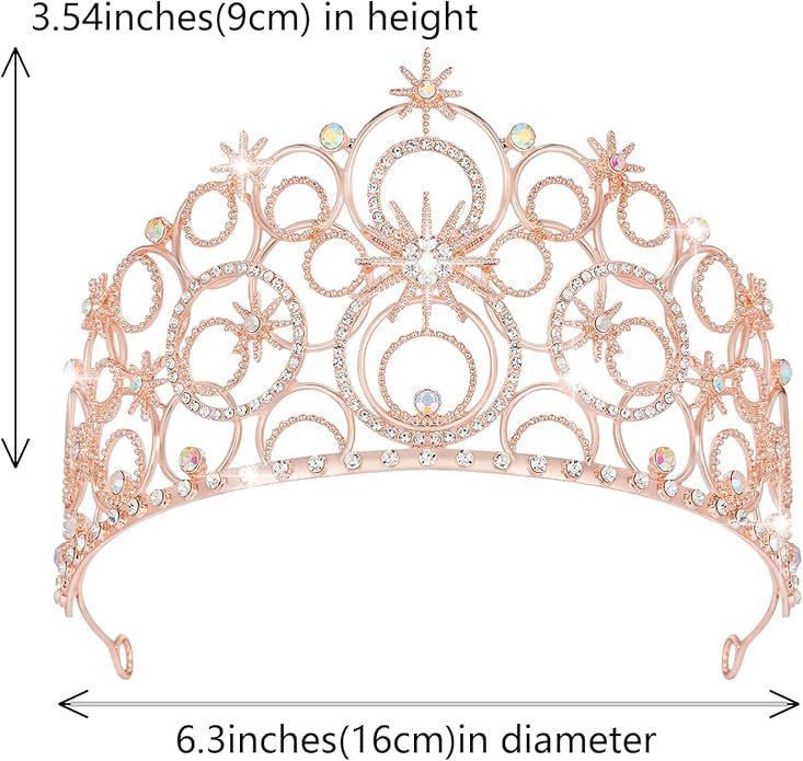 Crystal Crowns for Women, Crystal Bubble TiaraBride Royal Queen Headband Princess Headpieces for Women Bridal Wedding Prom Birthday Party Crowns