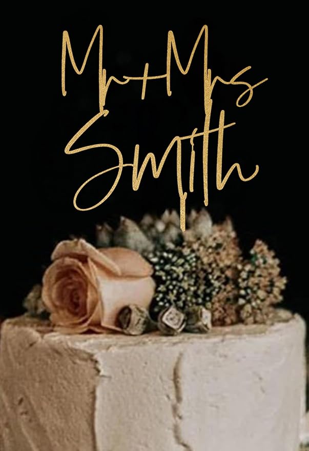 Wedding Cake Toppers, Wedding Cake Toppers Bride and Groom, Custom Cake Topper, Customize Your Own Anniversary Mr and Mrs (Cake Topper Design 1)