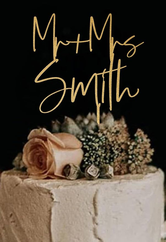 Wedding Cake Toppers, Wedding Cake Toppers Bride and Groom, Custom Cake Topper, Customize Your Own Anniversary Mr and Mrs (Cake Topper Design 1)