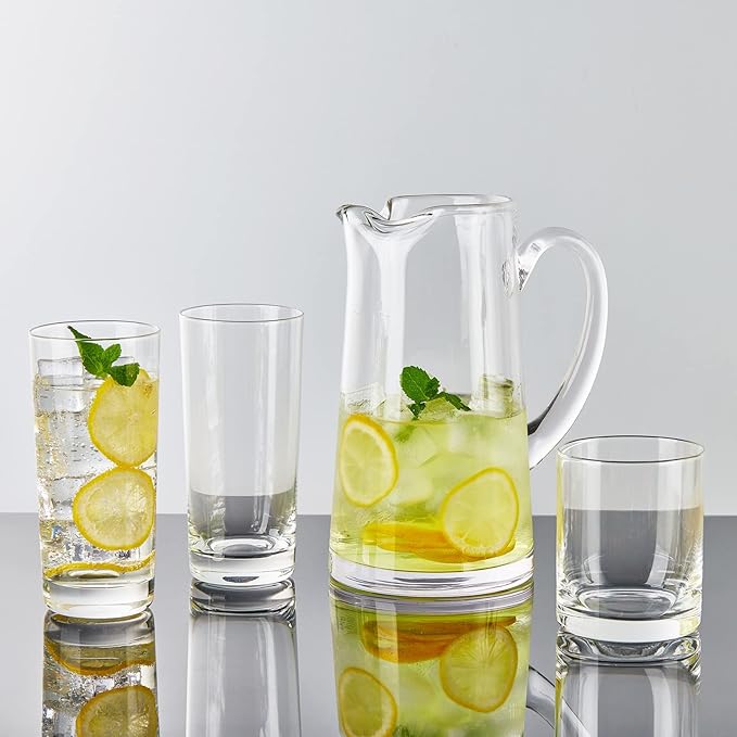 Heat-Resistant Drinking Glasses Set of 6 Double Fashioned Glass Lowball Tumblers 16oz Made From Premium Borosilicate All Crystal-Clear Water Cups, Mixed Drinkware For Daily Use - CL Count (Pack 1)