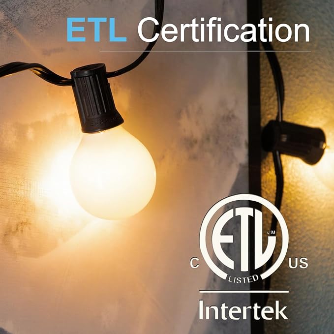 Lightdot 200FT Outdoor String Lights, LED Bistro String Lights with Shatterproof G40 Vintage Bulbs, 2200K Dimmable, Outside Hanging Light Waterproof for Porch,Garden, Backyard, Balcony- ETL Listed