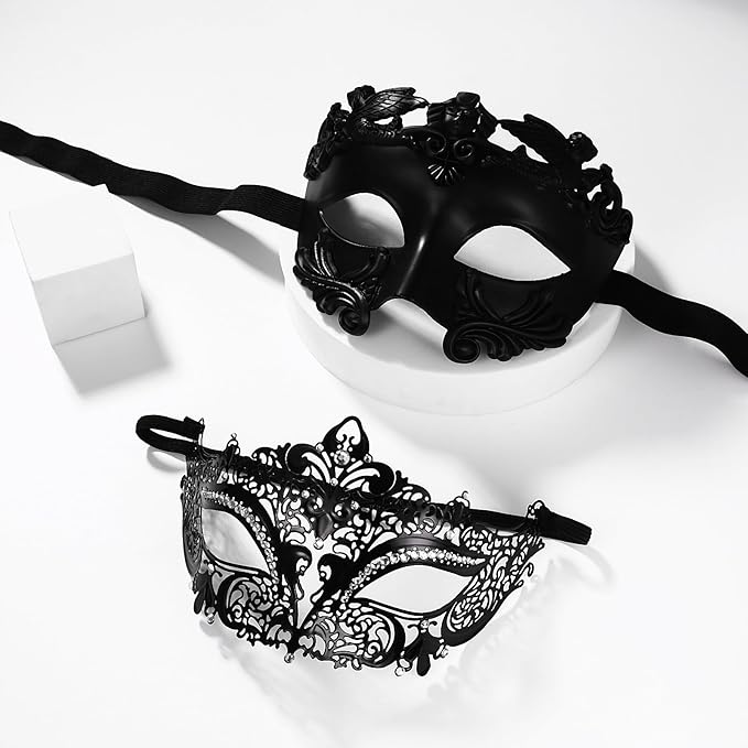 OIDEA Masquerade Mask for Couple - Roman Greek Venetian Mask Halloween Prom Party Costume Ball Mardi Gras Mask for Women Men