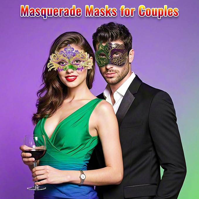 Couple Masquerade Mask Set, Venice Party Mask, Ancient Greek Roman Warrior Venetian Half Face Masks