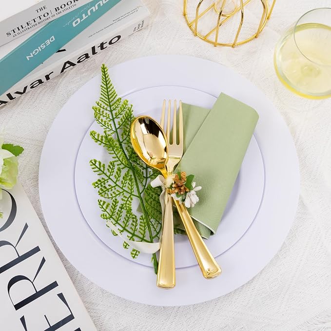 FLOWERCAT 100-Count 2-Ply Sage Green Napkins Cocktail Napkins - Green Beverage Napkins Disposable Premium Quality - 5" x 5" Paper Napkins for Party &Easter,Bar,Weddings,Birthday