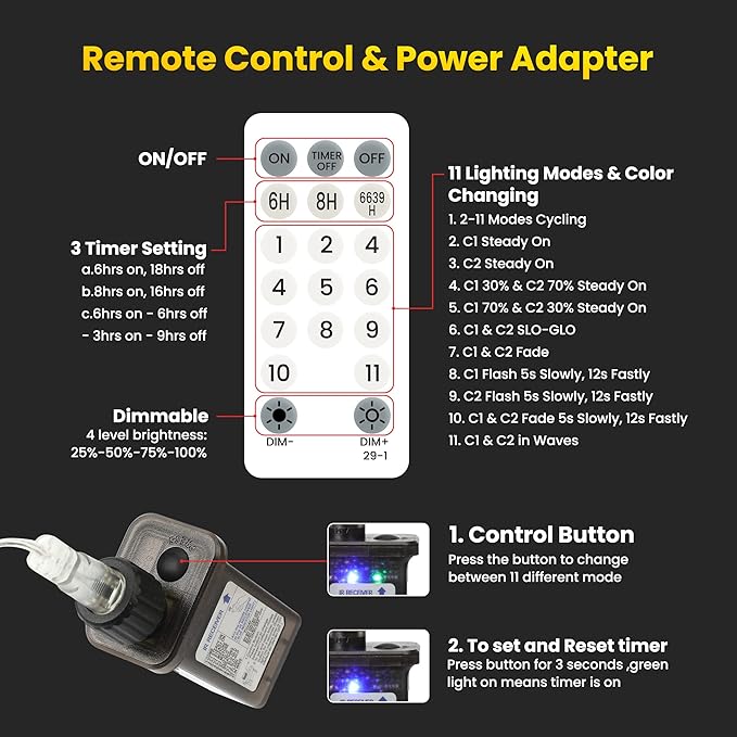 11.5ft x 5ft Color Changing Christmas Net Lights, 360 LED Bush Mesh Light with Remote, 11 Modes Color Changing White & Multicolor Christmas Lights, Plug in Fairy Twinkle Light for Yard Bush Xmas Decor