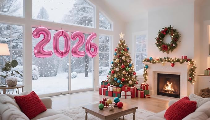2026 number balloon roseate