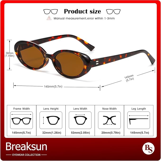 Retro Oval Sunglasses for Women Men Fashion Small Oval Sunglasses 90s Vintage Shades