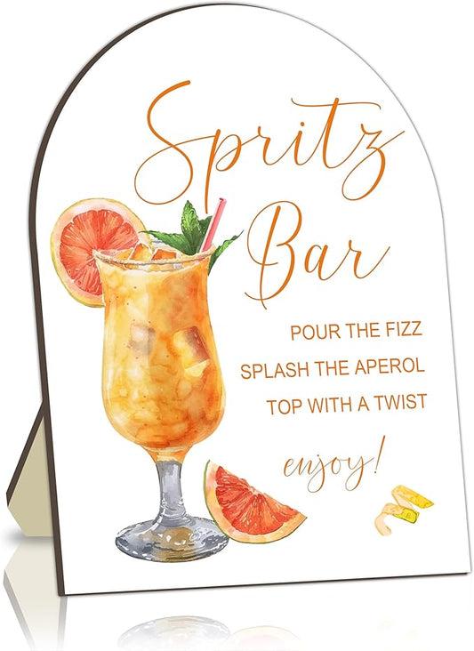 Aperol Spritz Bar Sign, Cocktail Bar Recipe Sign for Wedding, Bride Party Cocktail Ingredients Table Signs, Homemade Cocktails Station Board, DIY Cocktails Drink Recipe for Bridal Shower Decorations