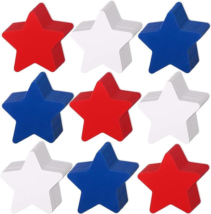 360 Pcs Patriotic Star Cutouts Paper Stars 4th of July Star Cut Outs Independence Day Star Shapes Die-Cuts for Memorial Day Bulletin Board Home Office School Party Decor DIY Craft, Red White Blue