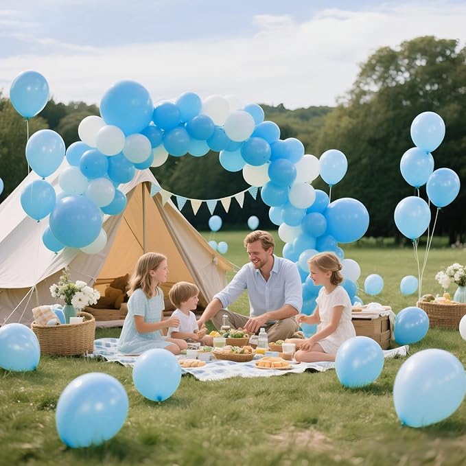KAWKALSH Baby Blue Balloon Arch Kit 111Pcs 18 12 5 Inch Latex Party Balloons Garland for Birthday Baby Shower Wedding Engagement Anniversary
