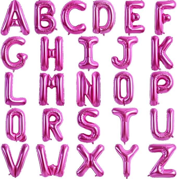 TONIFUL 52 Pieces 16 Inch Rose Red Letter A-Z Balloons,Custom Phrase Mylar Foil Alphabet Letter DIY Personalized Phrase Banner for Birthday Anniversary Celebration Graduation Party Supplies Decor