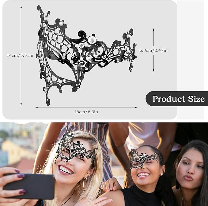 Exlinonline Lace Masquerade Mask Elastic,Fit for Adult,Soft Gentle Material,Specially For Costume,Thememed Party