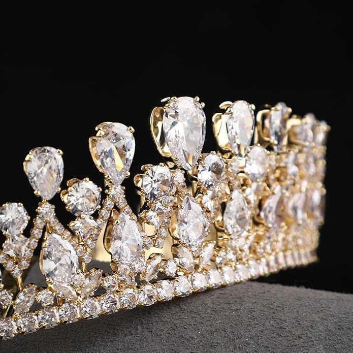 QXMYOO Vintage Women Wedding Tiaras Silver Cubic Zirconia Pageant Crowns Sweet 16 Birthday Prom Party Quinceanera Crowns Bridal Hair Accessories