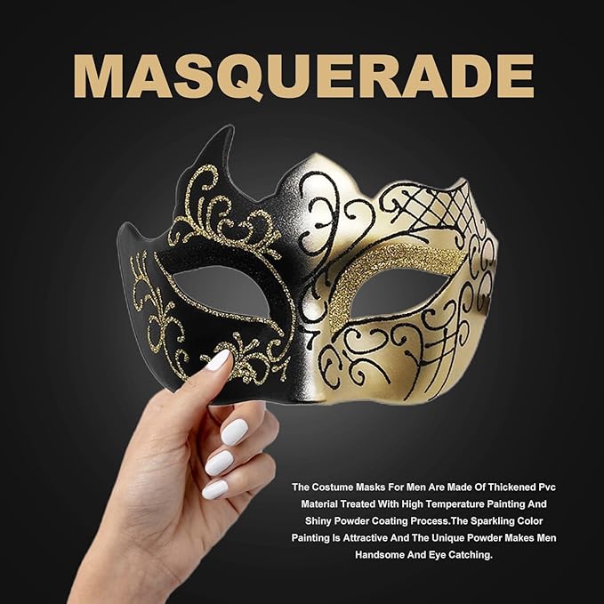 Couple Masquerade Mask for Women Men Shiny Venetian Mask Halloween Mask for Party Prom Ball Costume Lace Masks