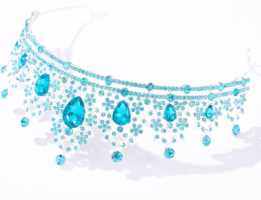 FORSEVEN Crystal Tiaras for Women, Wedding Tiaras and Crowns for Women Tiaras for Birthday Party Princess Crown Hair Accessories Bride Rhinestone Halloween Decorations Headband