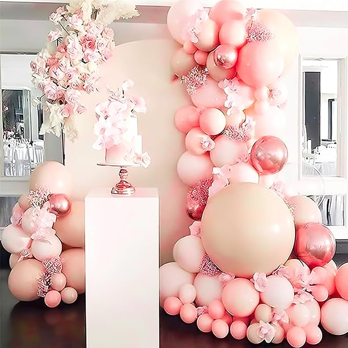 PartyWoo Baby Pink Balloons 50pcs 12 Inch Pastel Light Pale Pink Latex Helium Balloons for Girl Baby Shower Gender Reveal Engagement Wedding Princess Butterfly Birthday Party Decorations Pink-Q18