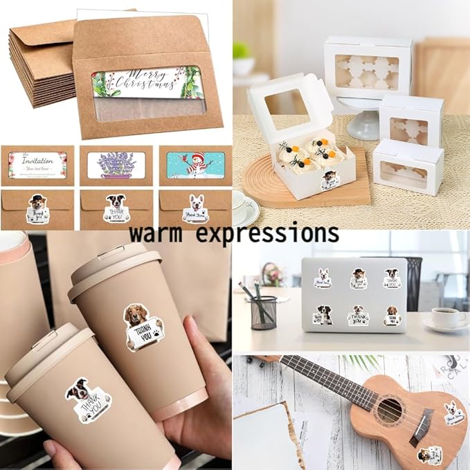 500 pcs Dog Thank You Stickers roll,Suitable for Corporate Product Packaging, pet Supplies, Gift Embellishments, Greeting Cards, and Waterproof Adhesive Labels for Sealing envelopes.