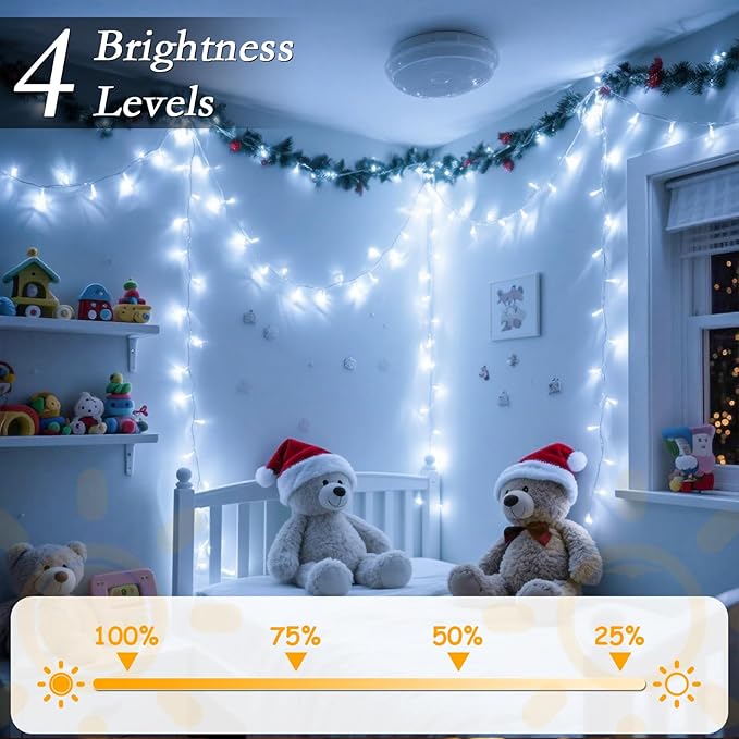 132FT 400 LED Christmas Tree Lights, Bright Cool White Outdoor Christmas String Lights for House, Fairy Lights with 8 Modes, Waterproof & Durable Indoor Outdoor Decor, Timer Included