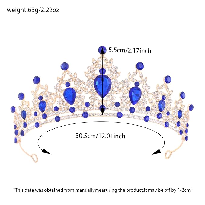 Princess Tiara and Crown for Women Wedding Tiaras for Bridal girls Tiaras and Crystal Crowns Rhinestone Headband Metal Hair Accessories for Costume Birthday Party Prom Gifts