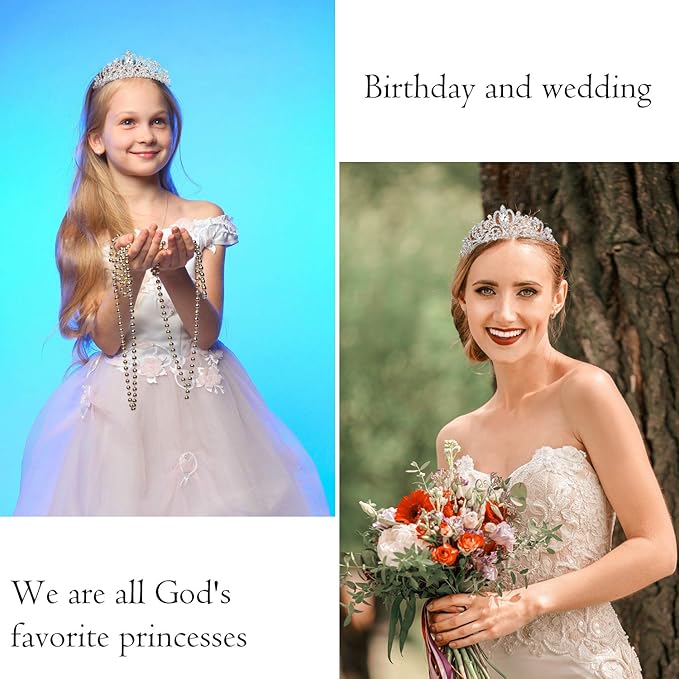 VELSCRUN Tiara for Women Silver, Happy Birthday Queen Tiara, Crown for Girls with Birthday Girl Sash, Crowns for Women with Rhinestone