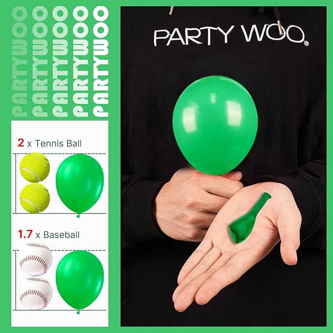 PartyWoo Green Balloons 100pcs 5 Inch Green Latex Helium Balloons for Birthday Baby Shower Graduation Engagement Wedding Dinosaur Jungle Golf Football Baseball Theme Party Decorations Green-Y24