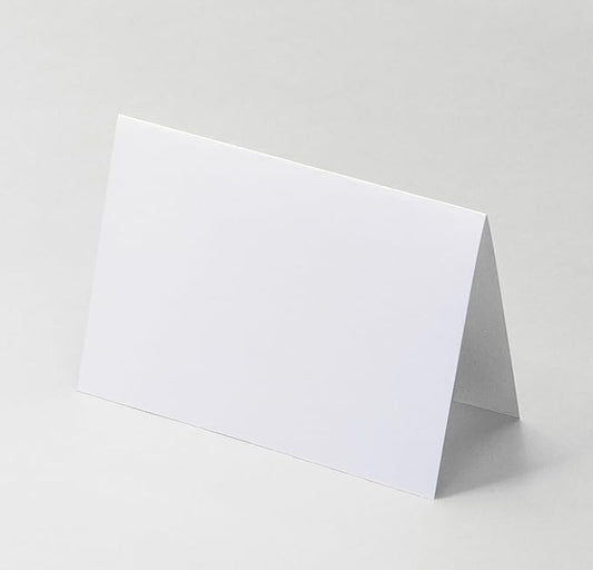 3,5x5"Plain White Folding Tent Cards (Set of 50)-7x5"Folds to 3,5x5"- Simple Blank Card Stock for Writing, Stamping, Drawing - Make Your Own Note, Thank You Cards