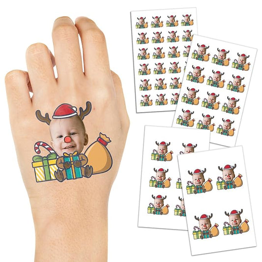 Custom Temporary Tattoos Personalized Face Tattoos with Name Party Favors for Wedding Birthday Christmas Pride Medical Alert