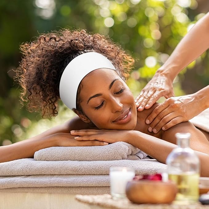 100 Count Disposable Headbands for Spa Headband for Washing Face Individually Wrapped Headbands for Women, Non-woven Fabric Facial Headband, Esthetician Supplies Makeup Artists & Salon Professionals