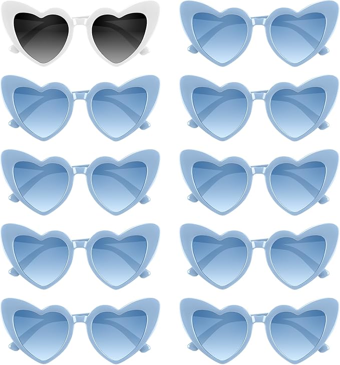 4/6/8/10/12 Pack Bachelorette Sunglasses Heart Sunglasses Vintage Heart Shaped Glasses for Women Bridal Party Wedding